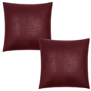 Patricia Nash Faux Croc Embossed Euro Sham Set Of Two Plum Red